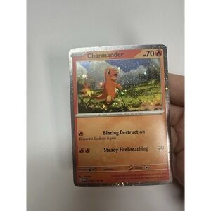 004/165 charmander cosmos holo FART SWIRL🌀‎ MP-LP See pics!  Pokemon Card